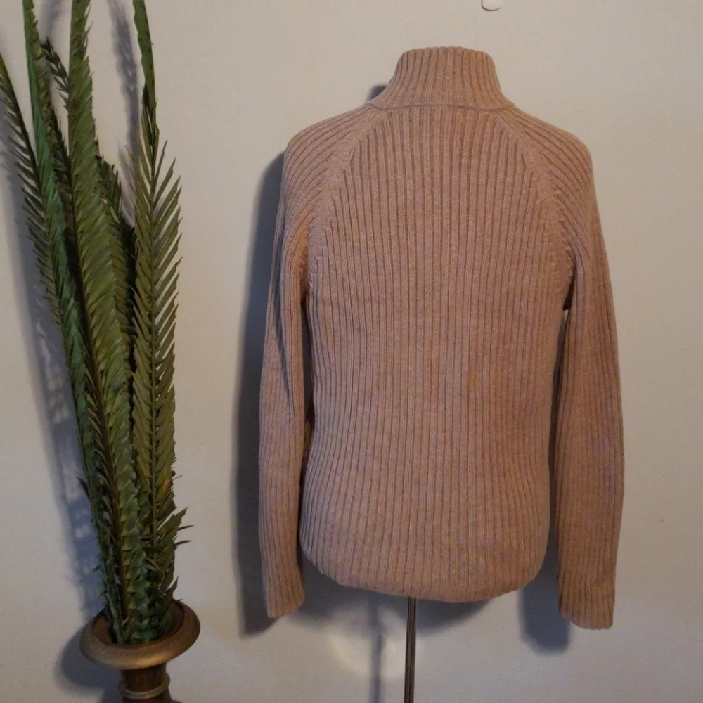 Abercrombie and Fitch 3/4 zip tan sweater